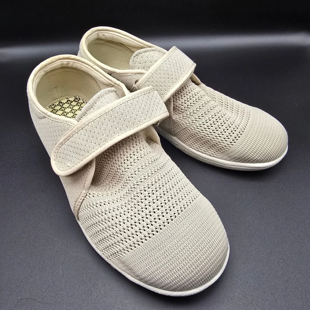Youyun Comfort Strap Knit Walking Shoes Beige  Womens 10  Mens‎ 9